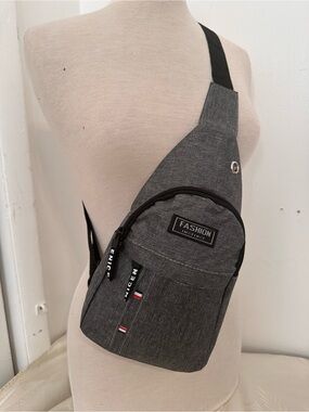Essentials Men's Gray Crossbody Belt Bag